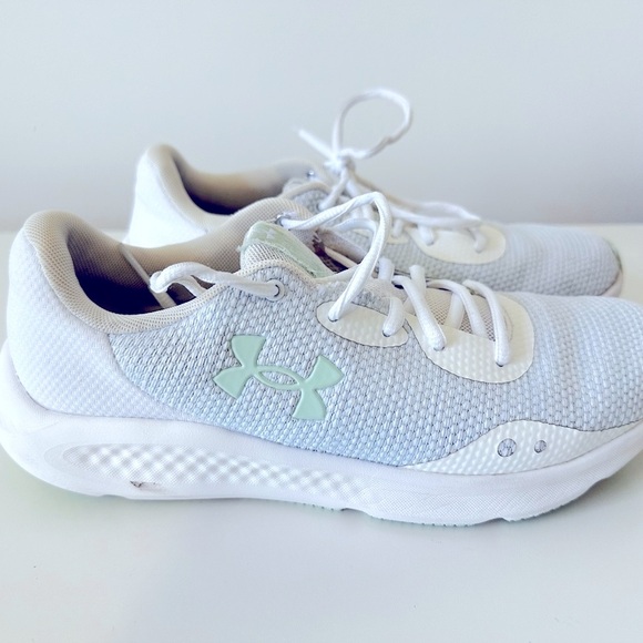 Under Armour White and Turquoise Sneakers Lightweight Comfort - Picture 11 of 12